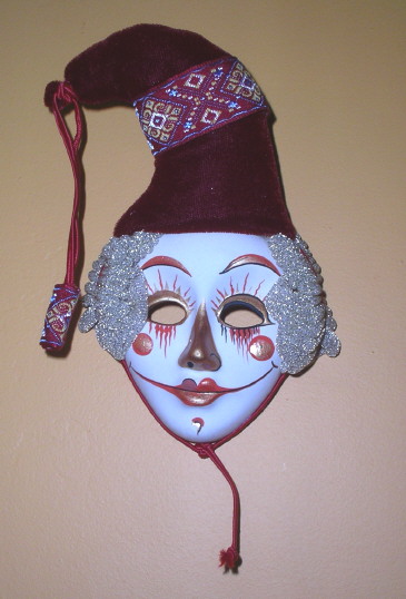 Small Clown - porcelain wall mask