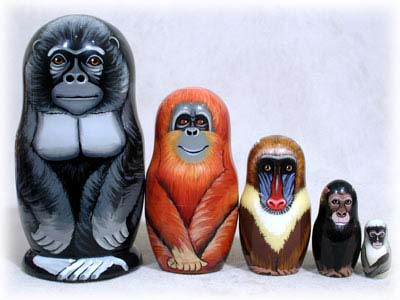 Apes & Monkeys Doll - 5pc./ 6"