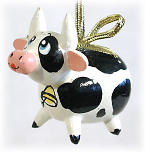 Holstein Cow Ornament - 2"