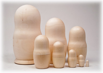 5pc Unpainted DIY Blank Wooden Embryos Russian Nesting Dolls Matryoshka Toy Gift 