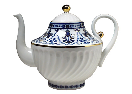 Cobalt Frieze Teapot, medium