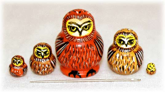 Mini Owl Doll - 5pc./1 "