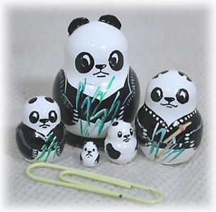 Mini Panda Doll 5pc./1.5"