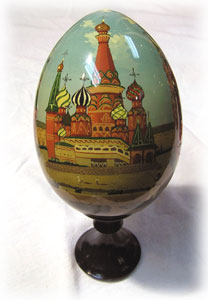 Wooden Egg - Cathedral - 4" - Click Image to Close