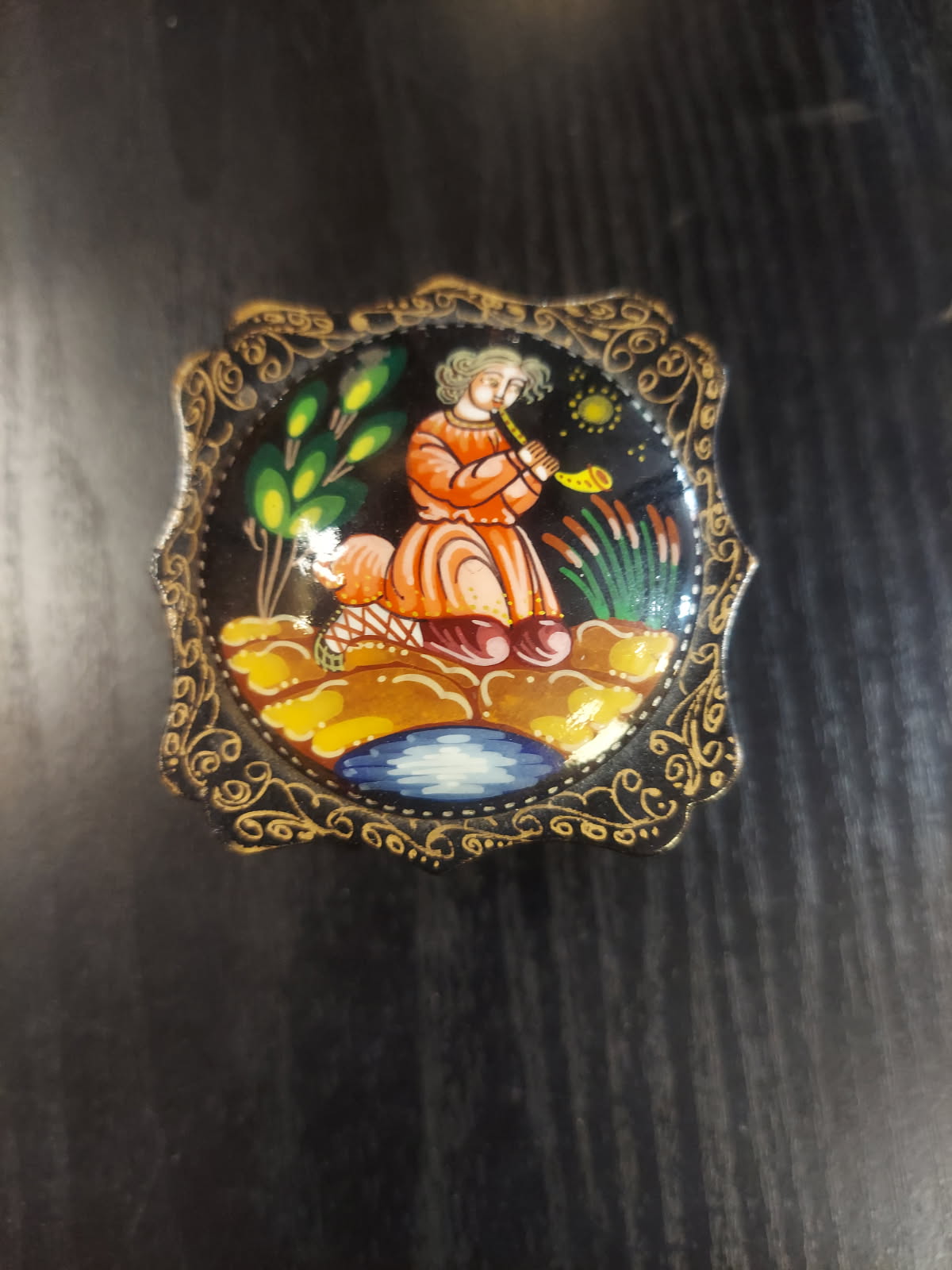 Palekh Box w/ Fairy Tale - 2" x 2"