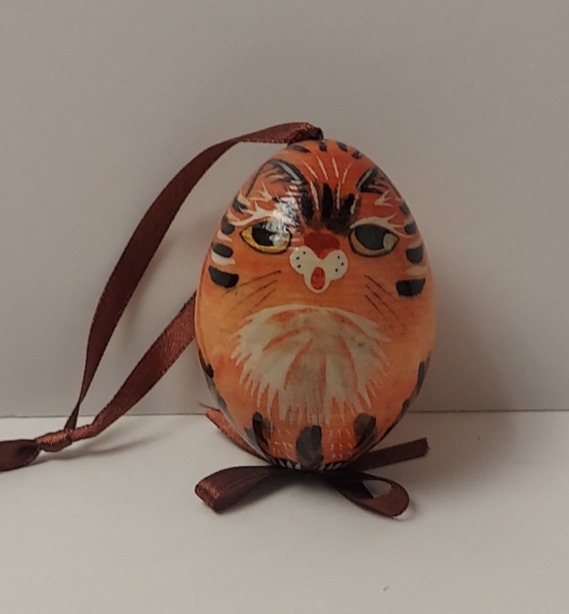 Egg Cat Ornament - 3 in