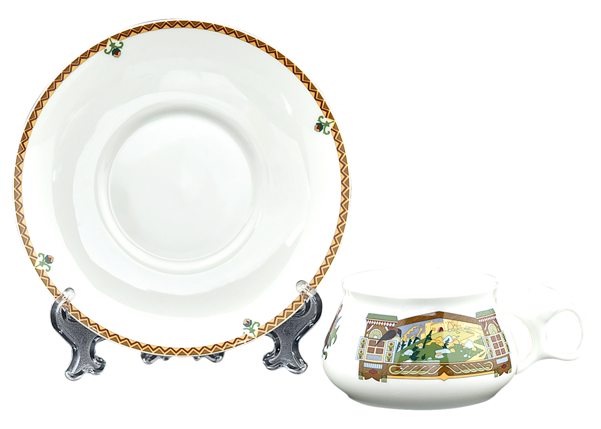 Bili bin's Fairy Tale Landscape Bone China Tea Cup & Saucer